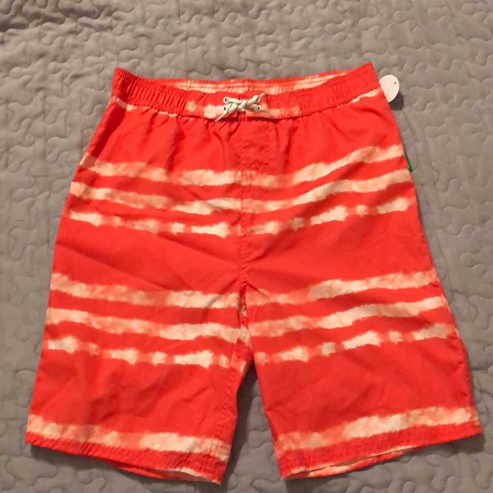 Boy’s Brand New Orange Tie-Dye Swim Trunks